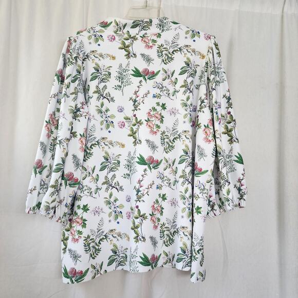 Smith & Quinn Eliza Top Botanical Print White Green size XL - Picture 3 of 9